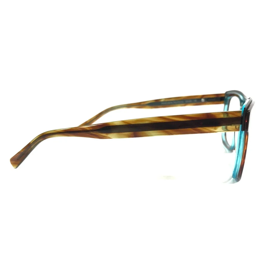 Tom Davies Eyeglasses Frame TD706 Col. 2060 Brown Horn Clear Blue 53-20-145